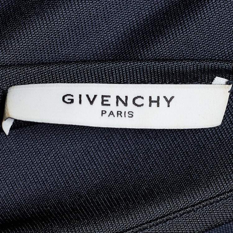 Pre Owned Givenchy Blue Jersey Cold Shoulder Top S