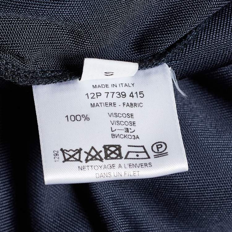 Pre Owned Givenchy Blue Jersey Cold Shoulder Top S