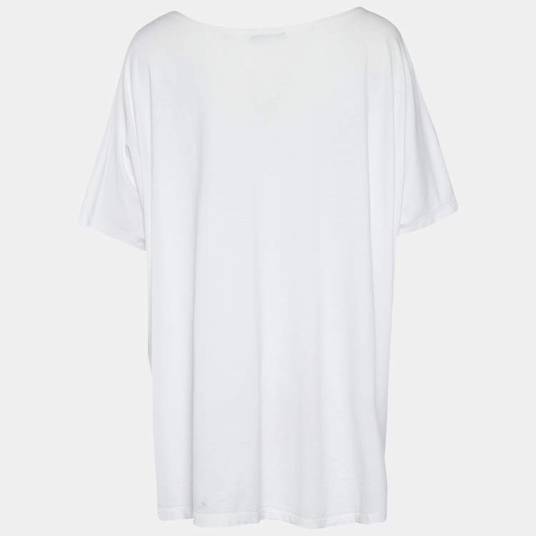Pre Owned Givenchy White Printed Cotton T-Shirt M