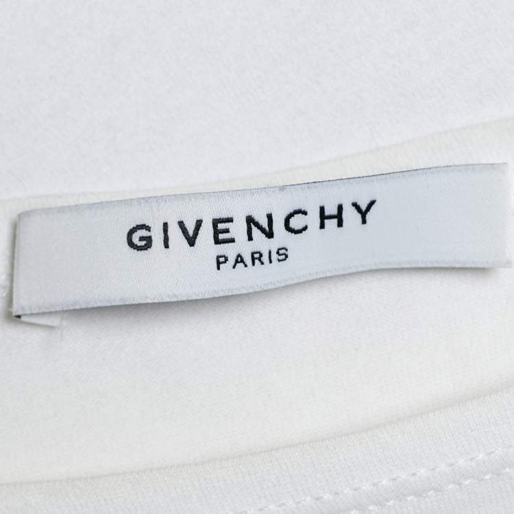 Pre Owned Givenchy White Printed Cotton T-Shirt M