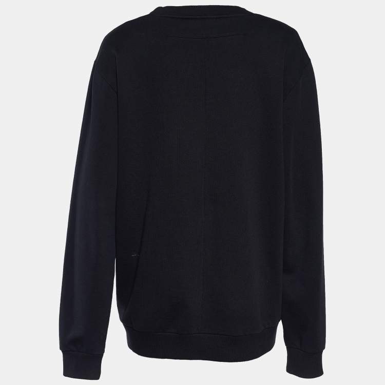 Pre Owned Givenchy Black Cotton Knit Rottweiler Sweatshirt M