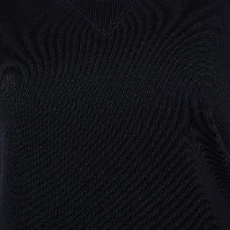 Pre Owned Givenchy Black Cotton Eye Embroidered Cold Shoulder Shift Dress M
