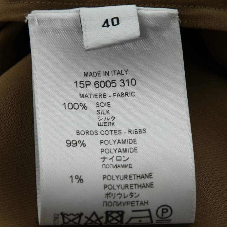 Pre Owned Givenchy Brown Satin Silk Crewneck Oversized Tunic M