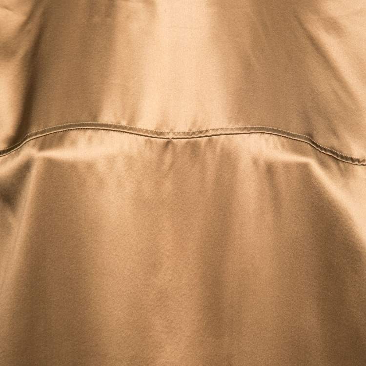 Pre Owned Givenchy Brown Satin Silk Crewneck Oversized Tunic M