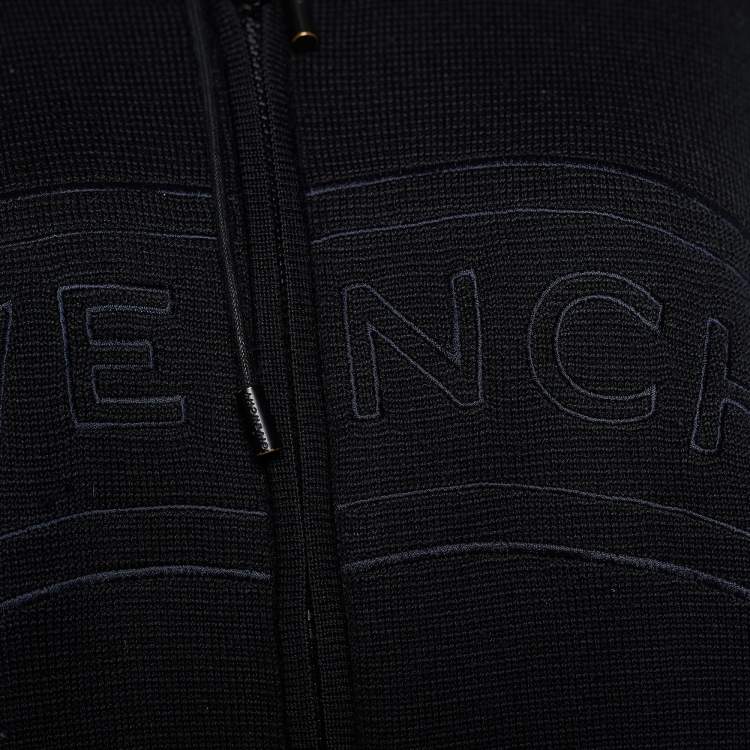 Pre Owned Givenchy Black Wool Zip Front Hoodie XL