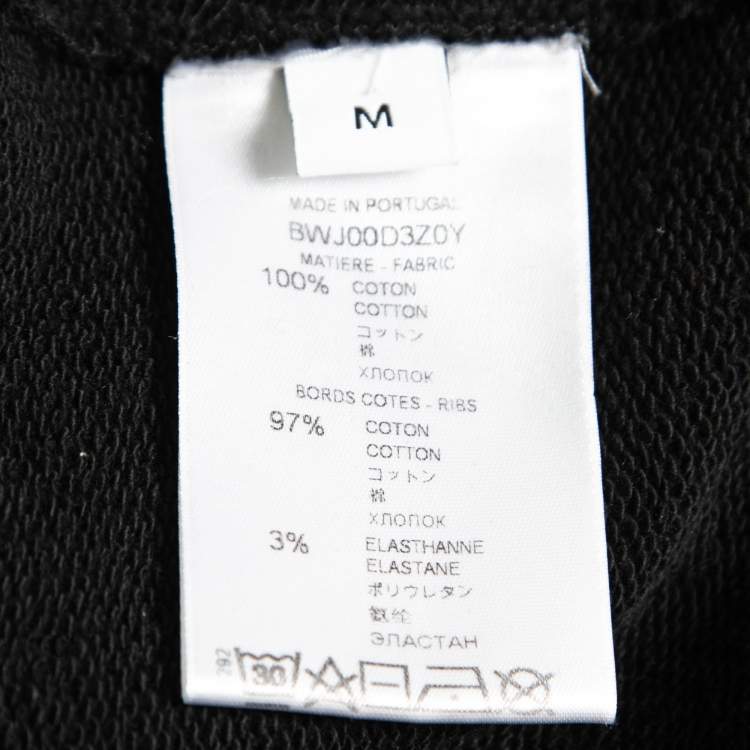 Pre Owned Givenchy Black Cotton Logo Printed Cropped Crewneck Sweatshirt M