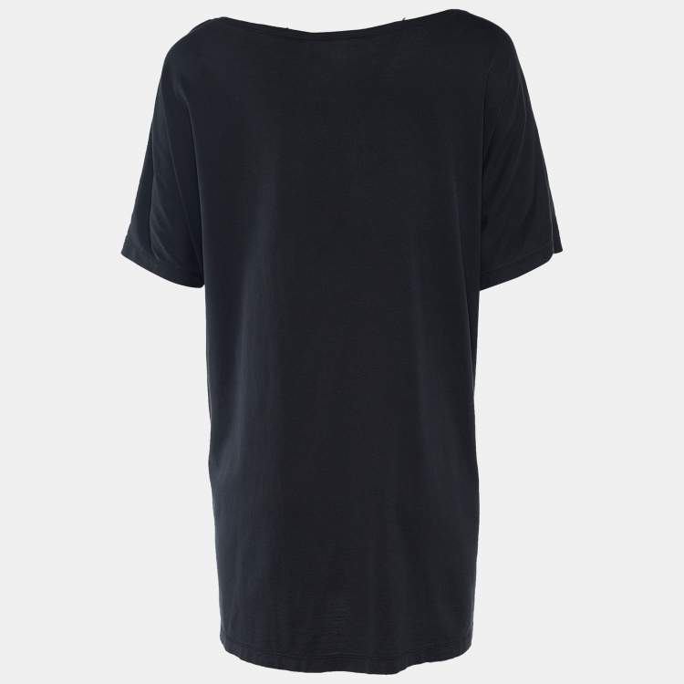 Pre Owned Givenchy Dark Grey Jersey Floral Print Oversized T-Shirt M