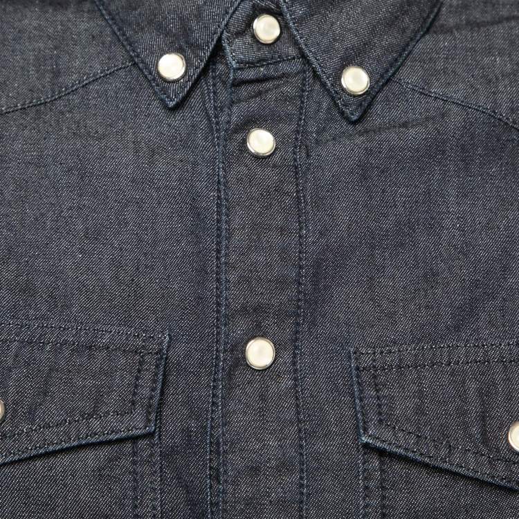 Pre Owned Givenchy Blue Denim Button Front Long Sleeve Shirt M