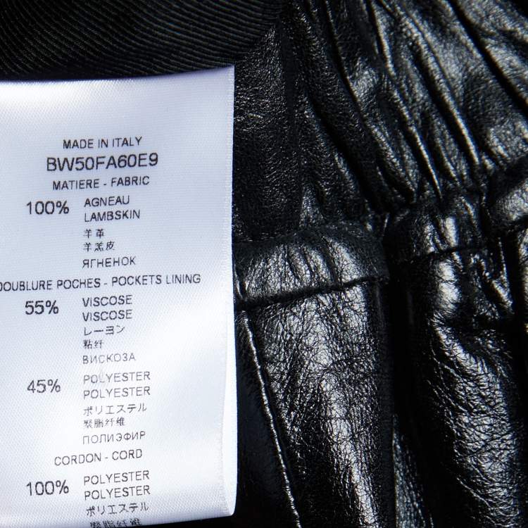 Pre Owned Givenchy Black Leather Drawstring Waist Cropped Trousers M
