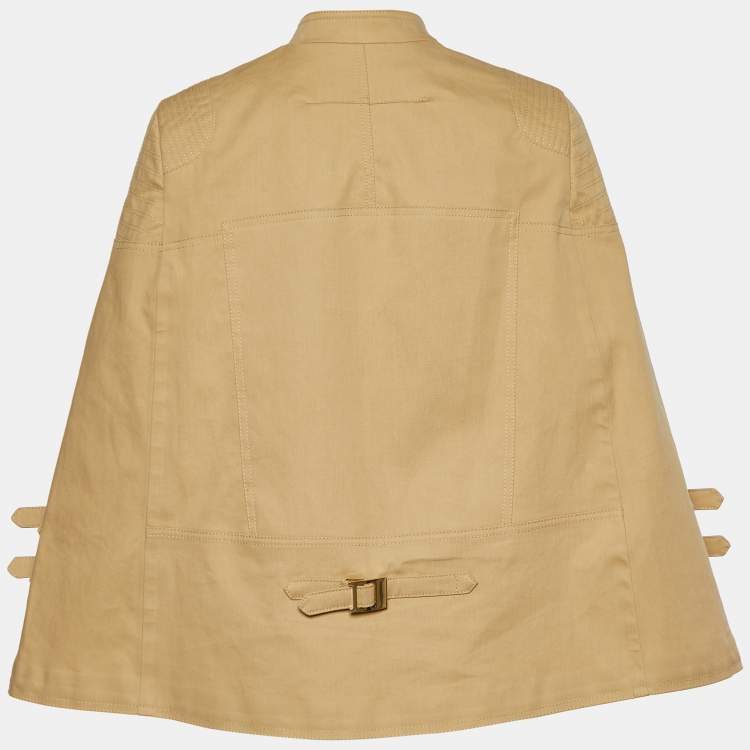 Pre Owned Givenchy Beige Cotton Zip Detail Bike Cape M