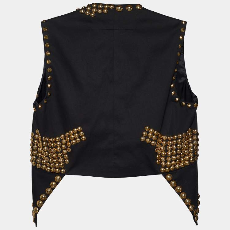 Pre Owned Givenchy Black Cotton Studded Waist Coat M