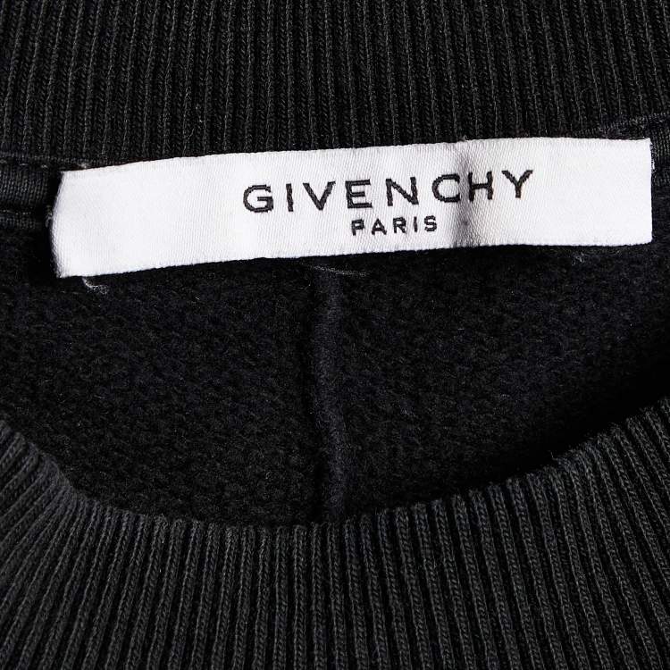 Pre Owned Givenchy Black Graphic Print Cotton Crew Neck Sweatshirt L