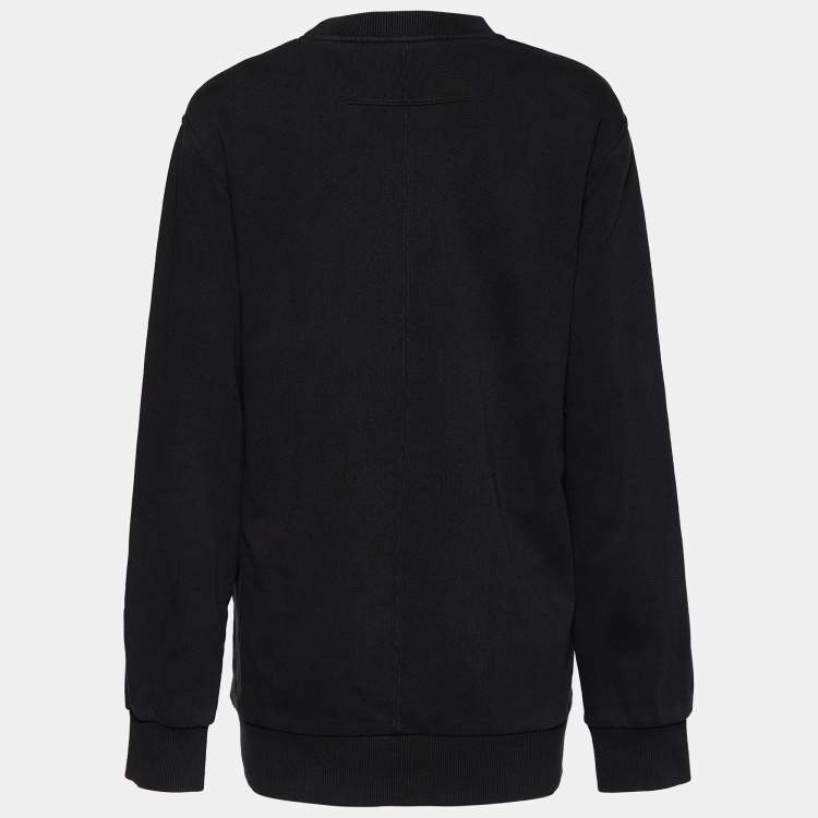 Pre Owned Givenchy Black Graphic Print Cotton Crew Neck Sweatshirt L