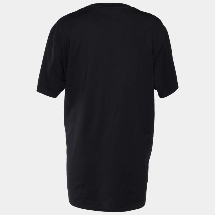 Pre Owned Givenchy Black Bambi Printed Cotton Short Sleeve T-Shirt S