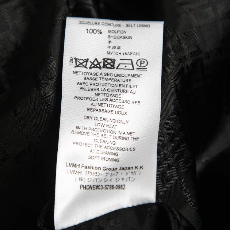 Pre Owned Givenchy Black Plaid Patterned Wool Belted Coat M  
