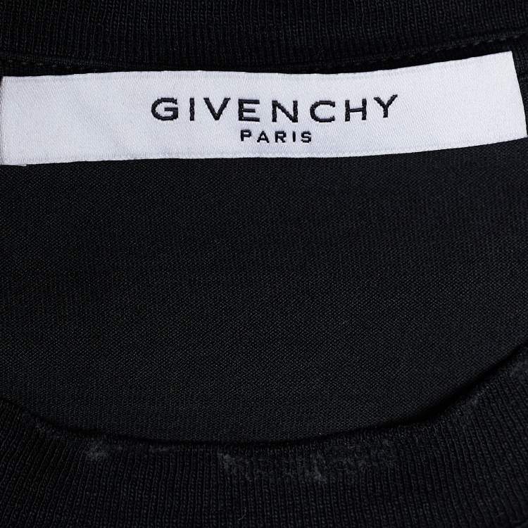 Pre Owned Givenchy Anthracite Grey Jersey Logo Print Distressed T-Shirt XS