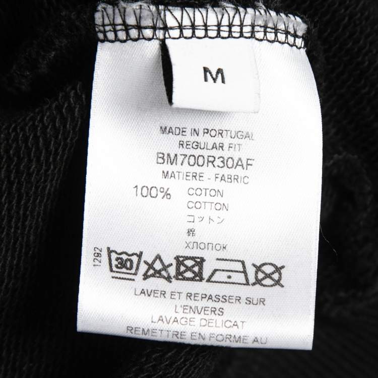 Pre Owned Givenchy Black Cotton Faded Logo Print Hooded Sweatshirt M