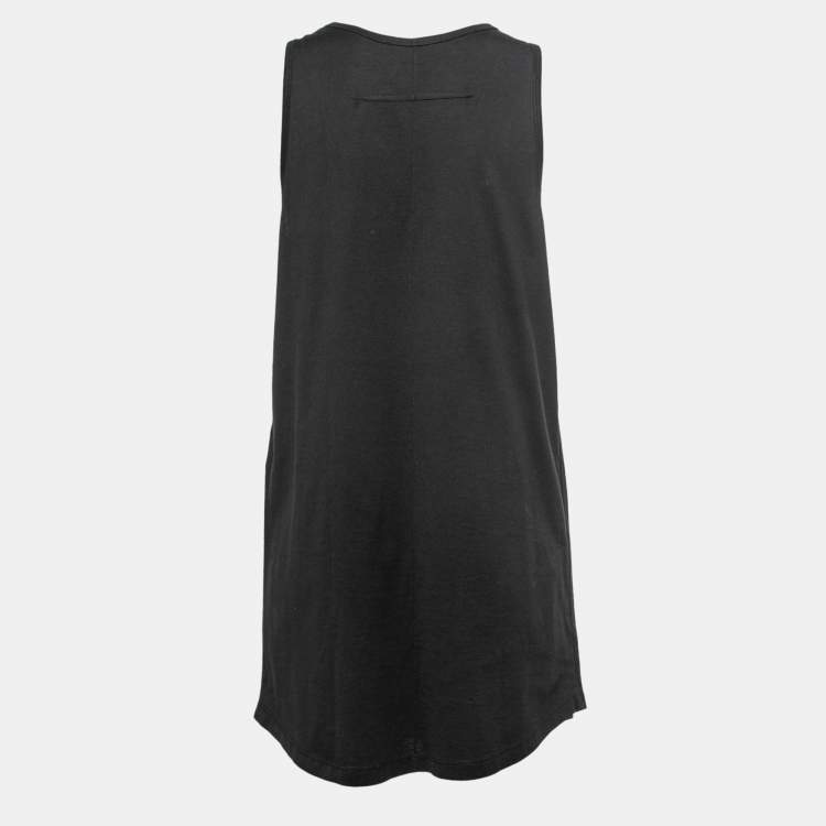 Pre Owned Givenchy Black Cotton Logo Print Oversized Tank Top L