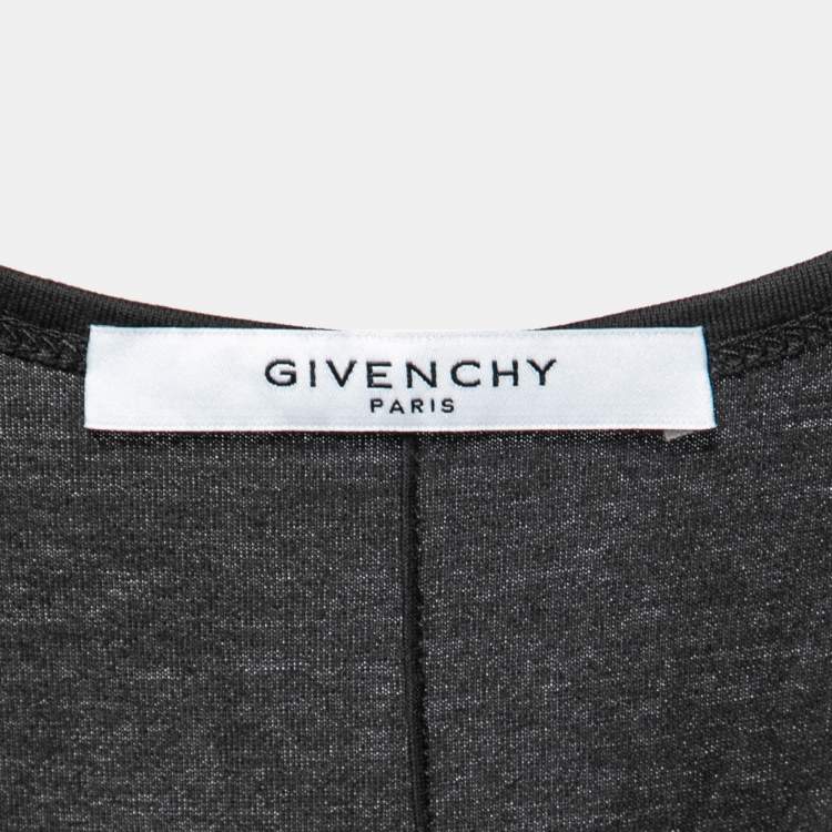 Pre Owned Givenchy Black Cotton Logo Print Oversized Tank Top L