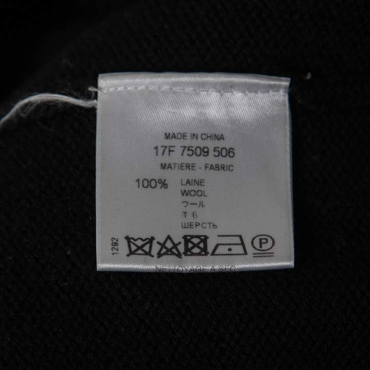 Pre Owned Givenchy Black Wool Logo Crewneck Pullover M