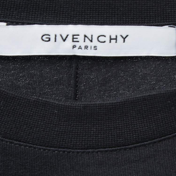 Pre Owned Givenchy Black Bambi Print Cotton Oversized T-Shirt XS