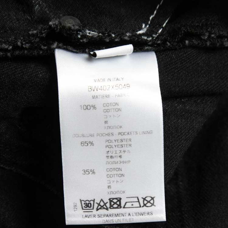 Pre Owned Givenchy White/Black Denim Contrast Knee Length Skirt M
