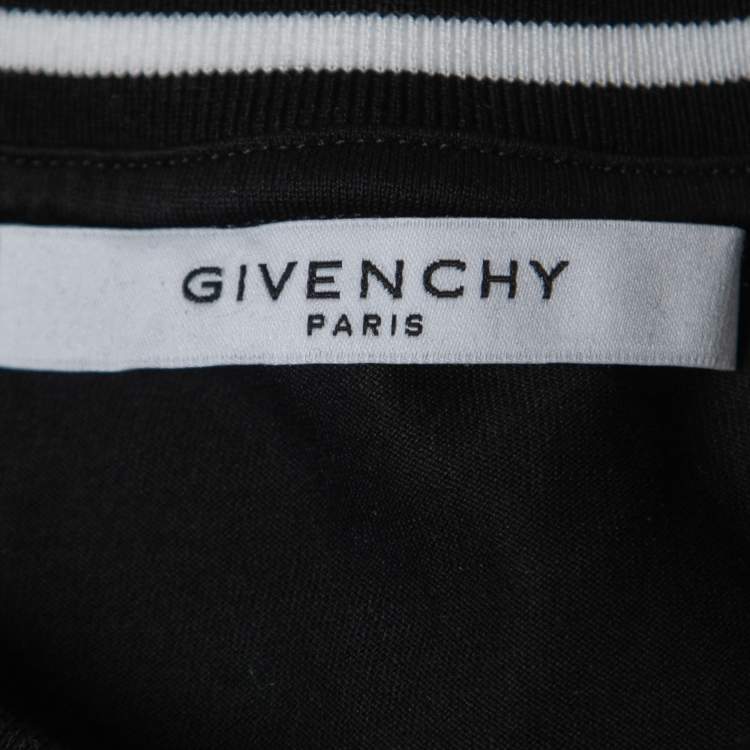Pre Owned Givenchy Black Logo Embroidered Cotton T-Shirt S