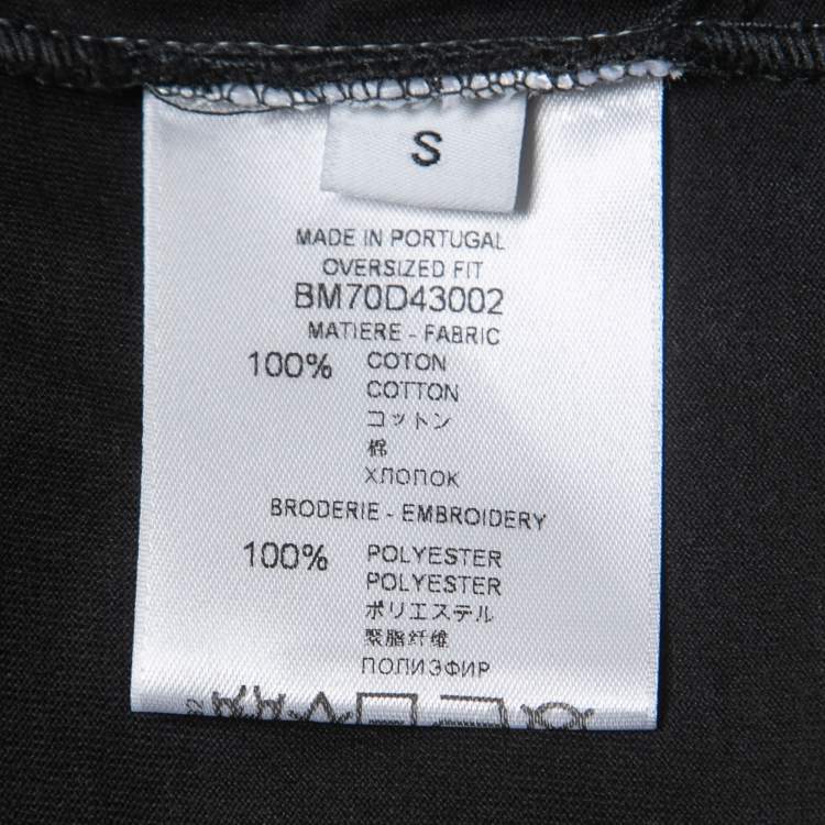 Pre Owned Givenchy Black Logo Embroidered Cotton T-Shirt S