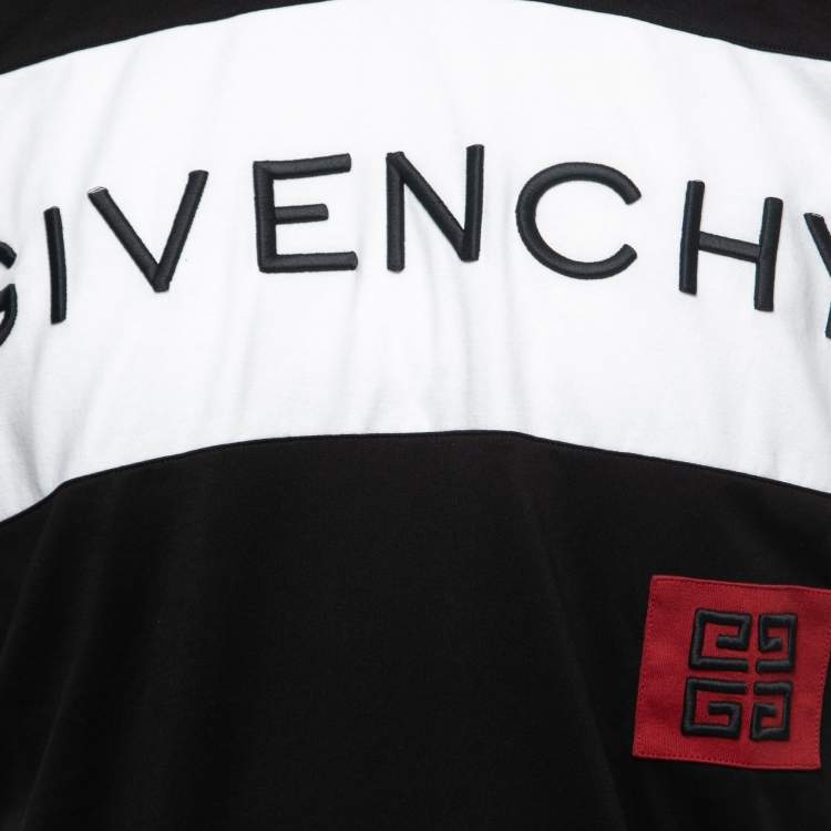 Pre Owned Givenchy Black Logo Embroidered Cotton T-Shirt S