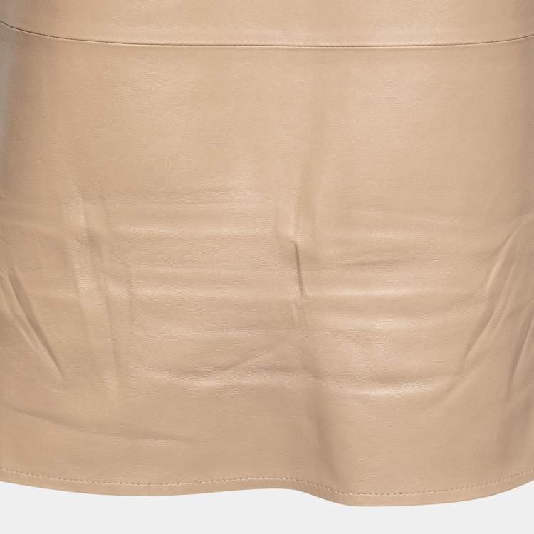 Pre Owned Givenchy Beige Lambskin Sleeveless Tie Neck Top M