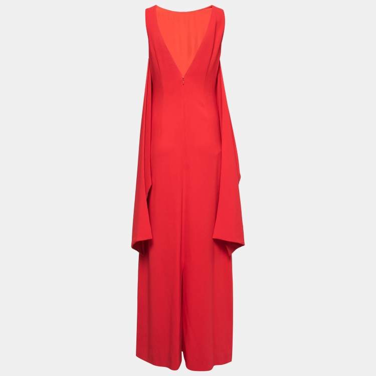 Pre Owned Givenchy Red Crepe Sleeveless Long Dress M