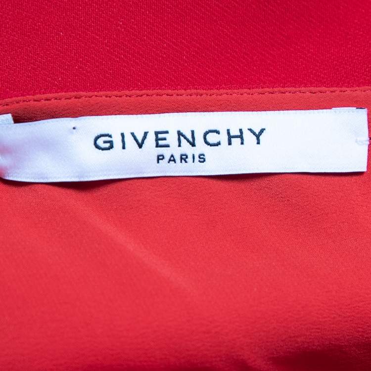 Pre Owned Givenchy Red Crepe Sleeveless Long Dress M