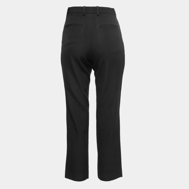 Pre Owned Givenchy Black Wool Lock Cropped Trousers S