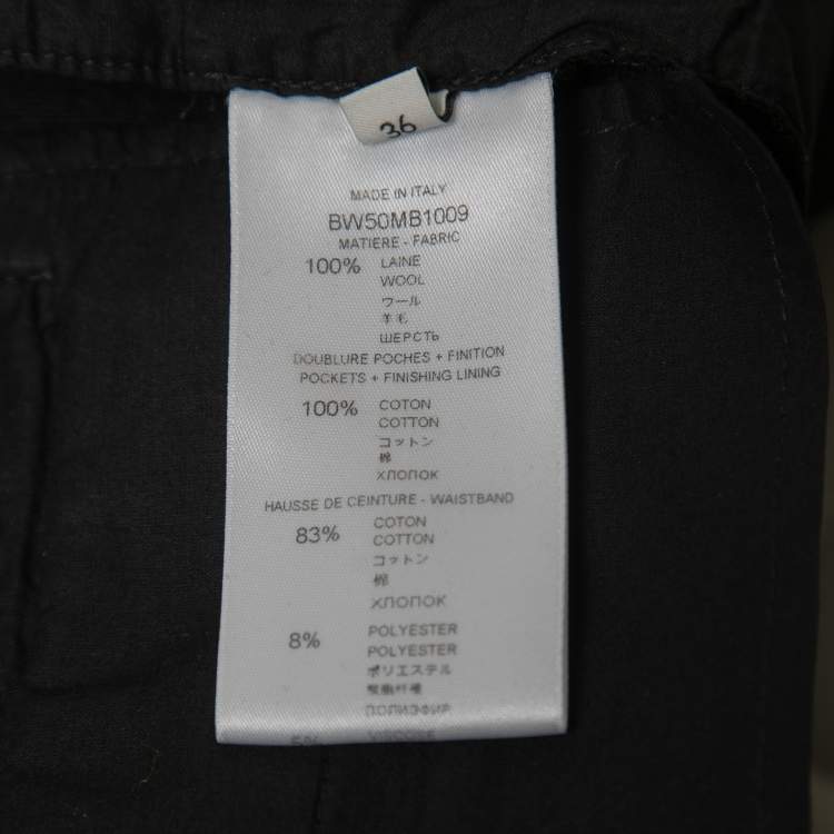 Pre Owned Givenchy Black Wool Lock Cropped Trousers S