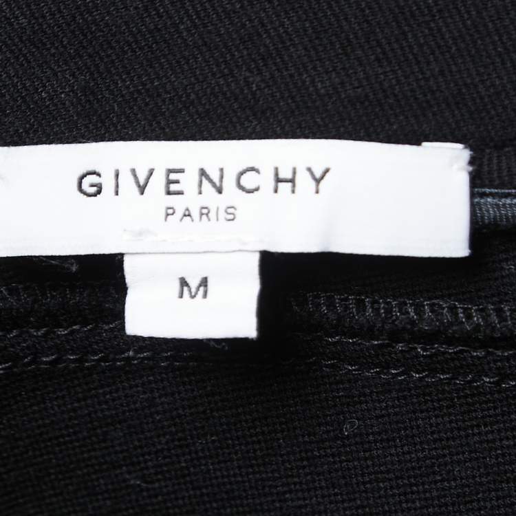 Pre Owned Givenchy Black Knit Zip Detail Legging Pants M