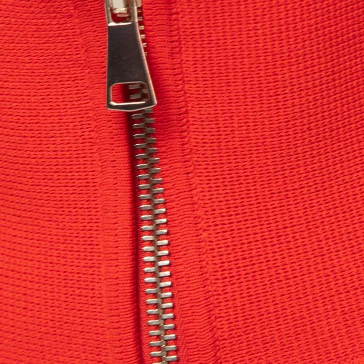 Pre Owned Givenchy Red Knit Sleeveless Open Front Top M