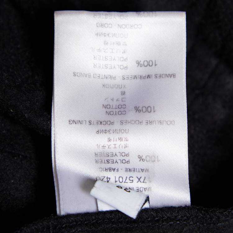 Pre Owned Givenchy Black Synthetic Logo Side Stripe Detail Track Pants M