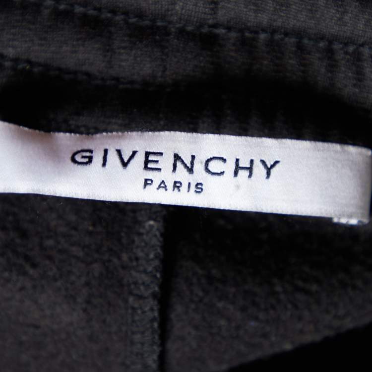 Pre Owned Givenchy Black Synthetic Logo Side Stripe Detail Track Pants M