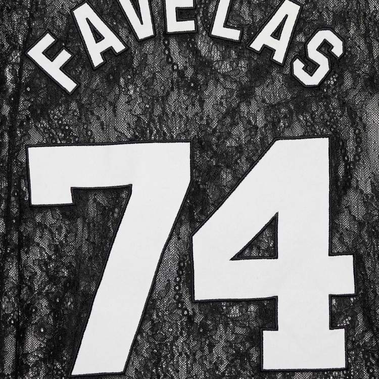 Pre Owned Givenchy Black Lace Favelas Applique Sheer Top S