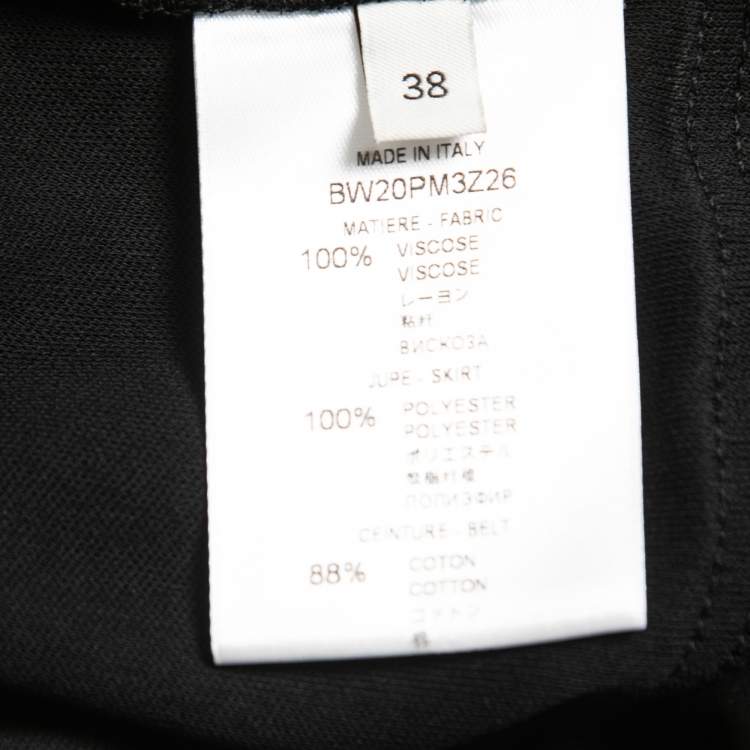 Pre Owned Givenchy Black Jersey Pleated Midi Dress M