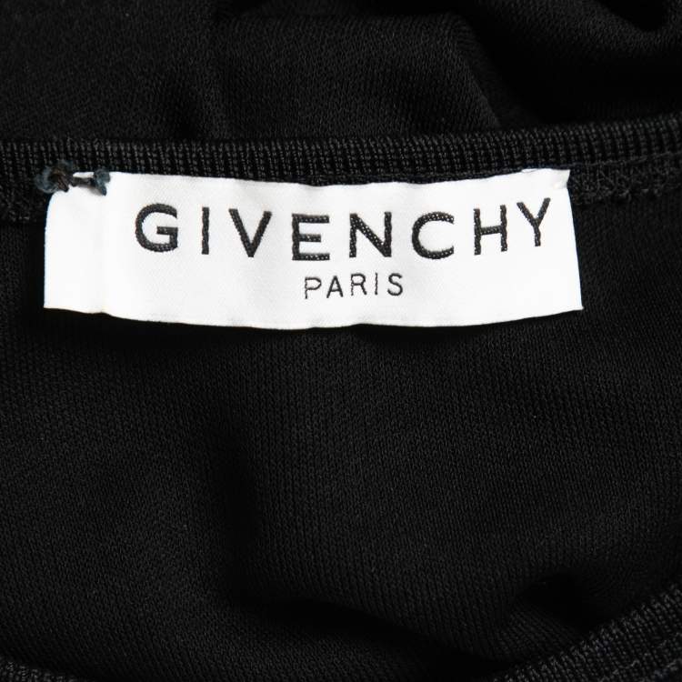 Pre Owned Givenchy Black Jersey Pleated Midi Dress M