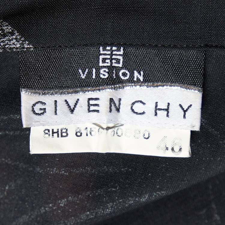 Pre Owned Givenchy Vision Black Printed Wool Button Front Shirt XL