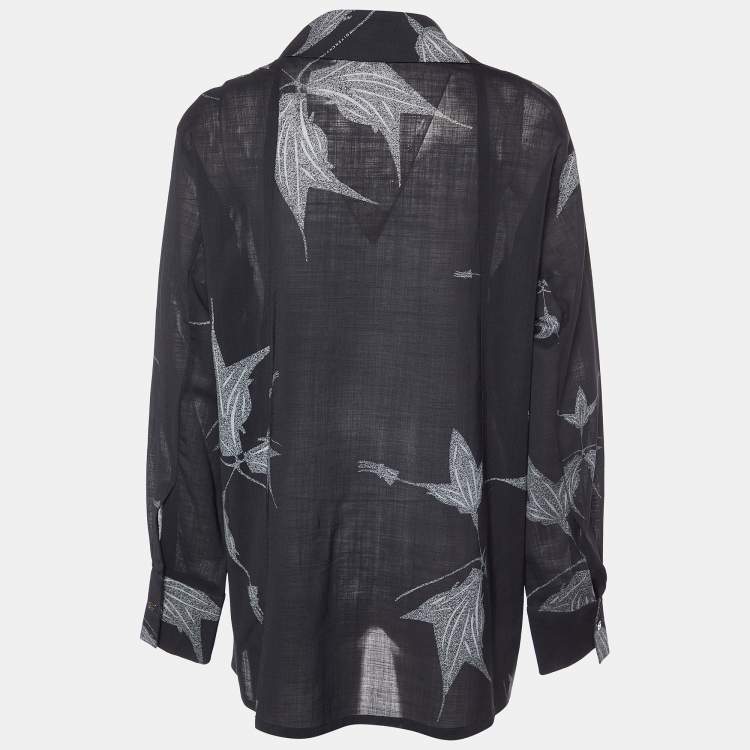 Pre Owned Givenchy Vision Black Printed Wool Button Front Shirt XL