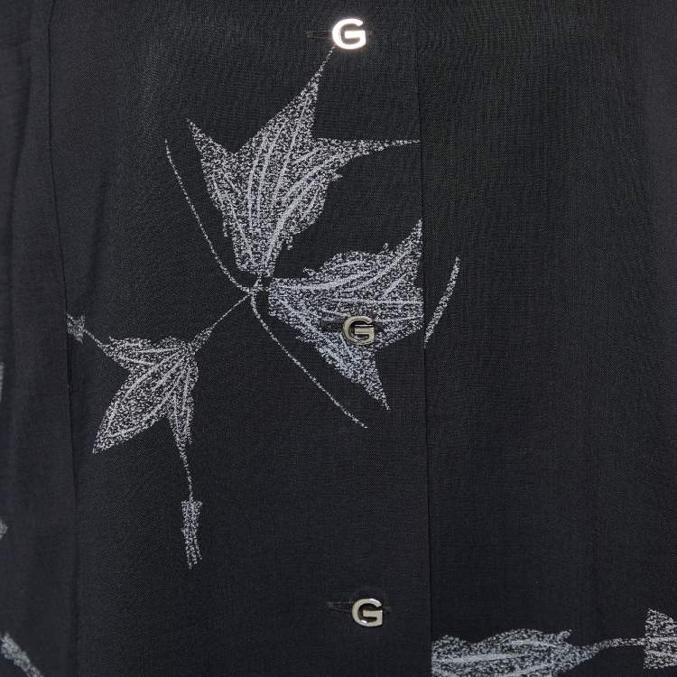 Pre Owned Givenchy Vision Black Printed Wool Button Front Shirt XL
