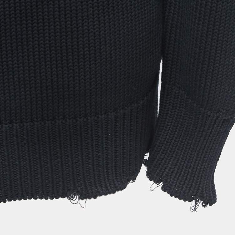 Pre Owned Givenchy Black I Feel Love Cotton Knit Crew Neck Jumper S