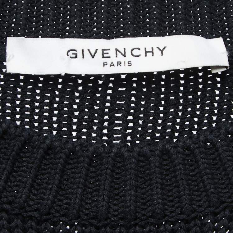 Pre Owned Givenchy Black I Feel Love Cotton Knit Crew Neck Jumper S