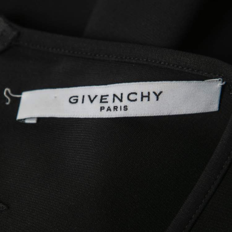 Pre Owned Givenchy Black Knit Sleeveless Ruffled Midi Dress S