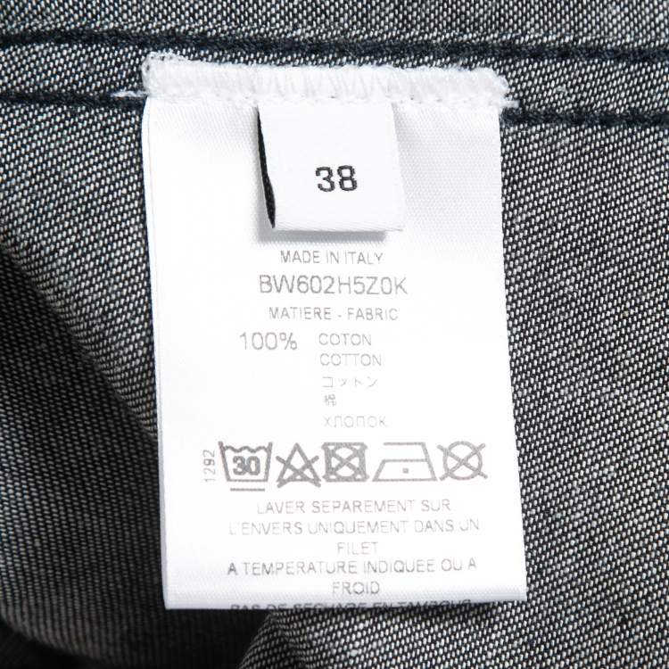 Pre Owned Givenchy Dark Blue Denim Button Down Full Sleeve Shirt M