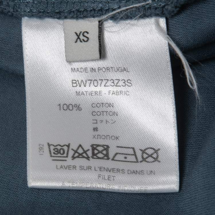Pre Owned Givenchy Green/Blue Tye Dye Cotton Logo T-Shirt XS