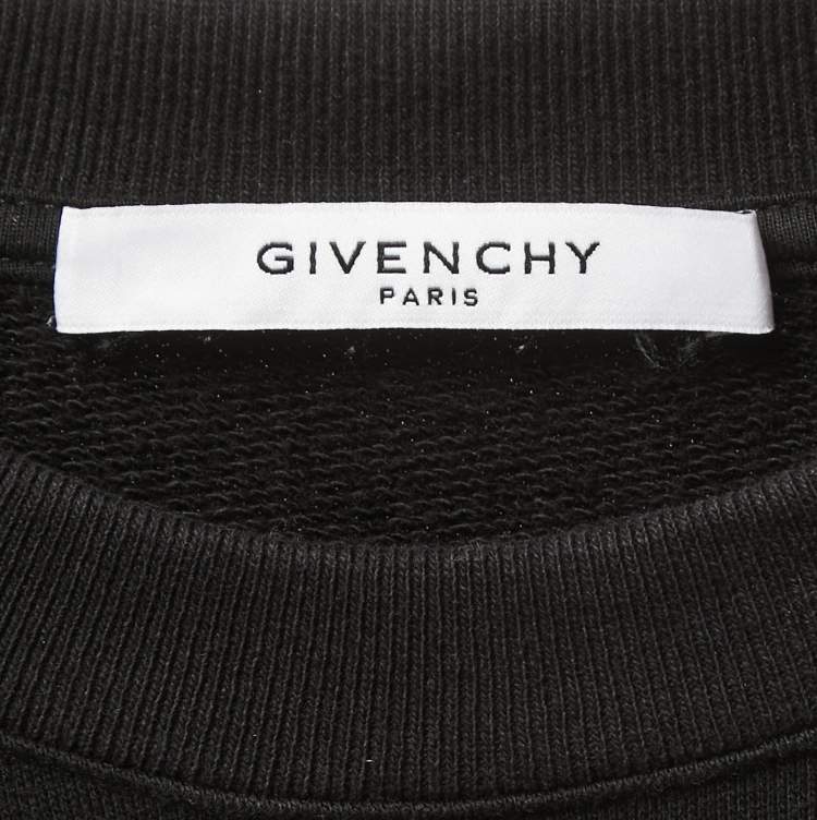 Pre Owned Givenchy Black Cotton Snake Printed Logo Sweatshirt XS